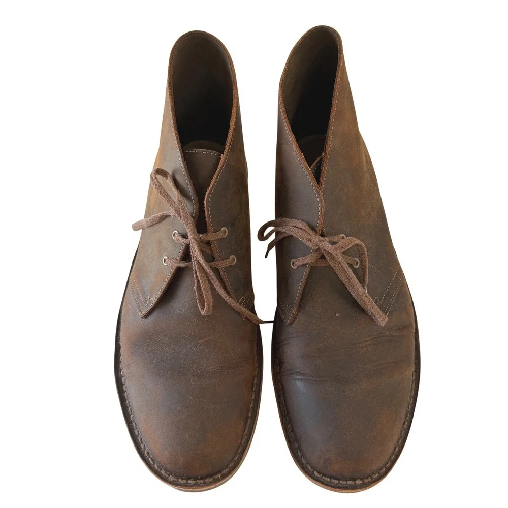 Clarks Mens Bushacre 3 Beeswax Brown Leather Chukka Boots Size 14 260822863140